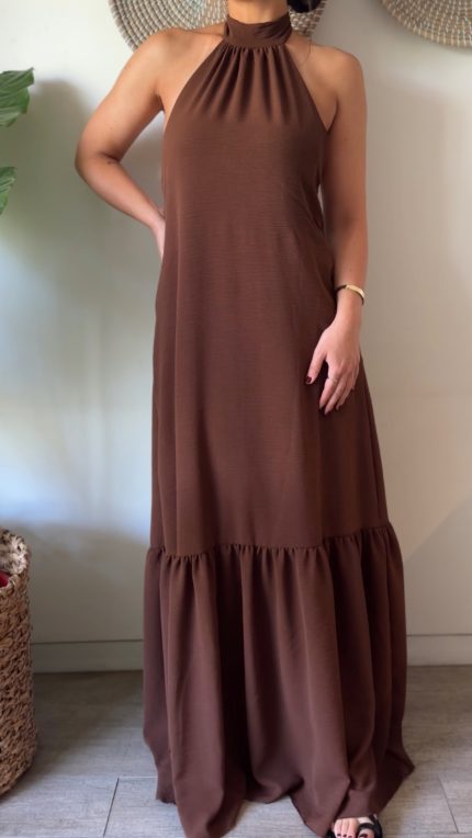 Vestido Vicenta café