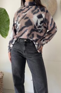 Chaleco Dalia print café